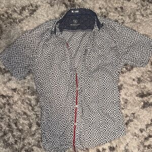 Bugatchi Black and White Casual Button Down Shirt
